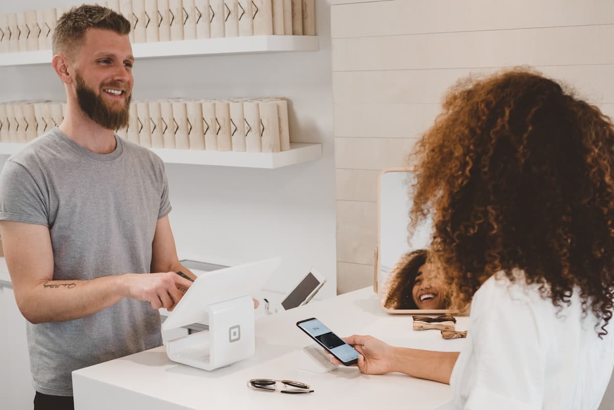 Helping a customer with a payment